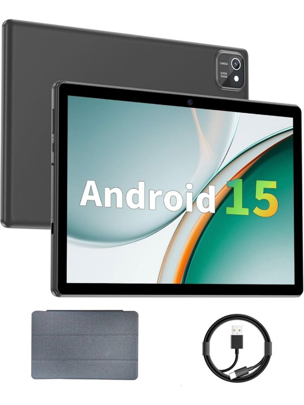 10" Android Tablet, 12GB RAM, 64GB Storage, Quad-Core, Touch Screen, WiFi, Dual